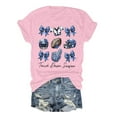 thumbnail image 1 of TSADFHJI Hauts Mignons pour Femmes Automne T-Shirt Décontracté Imprimé Rugby Col Rond / Coupe Ample Manches Courtes m, 1 of 3