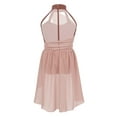 thumbnail image 2 of iiniim Kids Girls Halter Cutouts Modern Lyrical Dance Leotard Tulle Dress Ballet Latin Jazz Ice Skating A Dusty Pink 6, 2 of 7