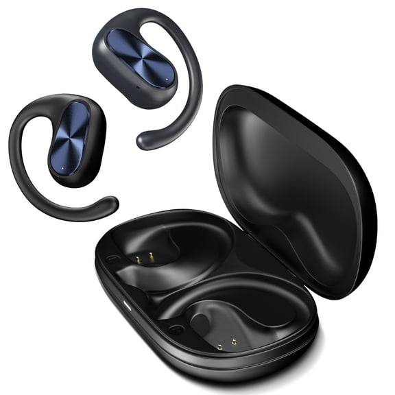 Voistek OBT-020 Wireless Open-Ear Earbuds for Running, Gym, Hiking, Commute | 8H Playtime, Auto Pairing, Bluetooth 5.3, IP57 Sweatproof, Secure Ear Hook - Black