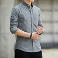 thumbnail image 2 of Camisas y blusas para hombre con bolsillos, ropa de manga larga, camisa de vestir blanca, lisa, formal, de oficina, de diseñador, moda 2024, 2 of 5