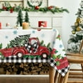 thumbnail image 3 of Christmas Tablecloth 60×60 Inch Square, Gnome Truck Gifts Black Buffalo Plaid Washable Seasonal Table Cover for Party Picnic Dinner Decor, 3 of 5