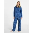 thumbnail image 2 of No Boundaries Sleepwear Woven Cotton Button-Down Shirt, Women's XS-XXL, 2 of 5