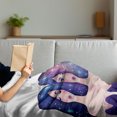 thumbnail image 3 of Celestial Soft Flannel Fleece Throw Blanket, Gemini Zodiac with Twin Girls and Constellation Hair Horoscope, Cozy Plush for Indoor and Outdoor Use, 70" x 90", Violet and Multicolor, by Ambesonne, 3 of 5