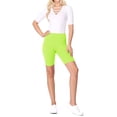 thumbnail image 4 of Women's High Waist Cotton Stretch Solid Casual Active Biker Short Pants, 4 of 5