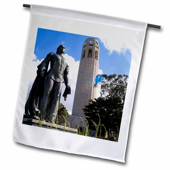 3dRose, California, San Francisco. Statue - US05 BBA0111 - Bill Bachmann, 18 x 27 inch Garden Flag