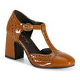 thumbnail image 2 of Diba True Women's Juke Box Leather T-Strap Mary Jane Retro Heel (Tan, 10), 2 of 5
