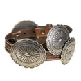 thumbnail image 3 of Ariat Womens Ladies` Brown  Tooled Belt withSilver Conchos X-Large Leather, 3 of 3