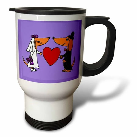 

Funny Dachshund Dogs Bride and Groom Wedding Art 14oz Stainless Steel Travel Mug tm-200516-1