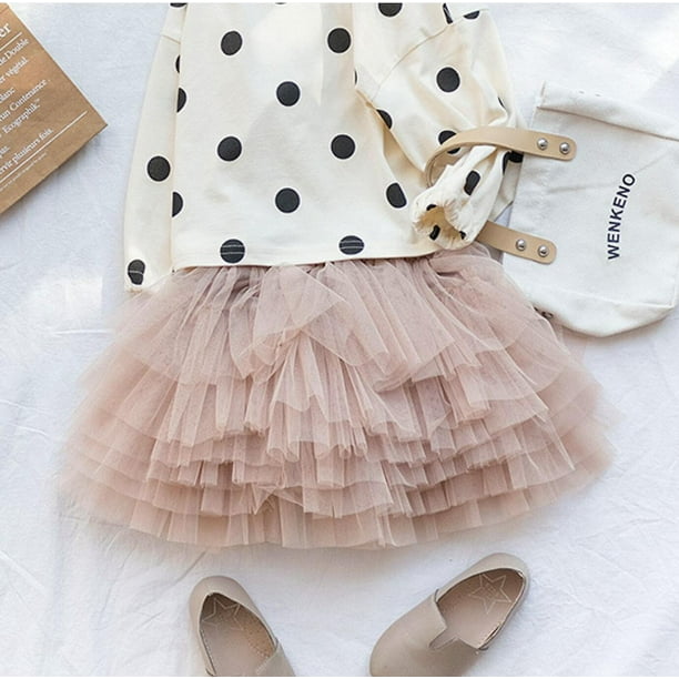 12-18 meses 80KhakiBaby niñas falda tutú marrón súper esponjosa 6 capas pettiskirt princesa ballet faldas de baile niños falda de tul navidad ropa infantil esquí esquí Gafas de esquí