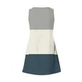 thumbnail image 6 of MIUOWANP Women's Casual Dresses Short Sleeve V-neck Dress with Pockets Color Blocking Sexy Loose Long Skirt Size L(8)Gray, 6 of 6