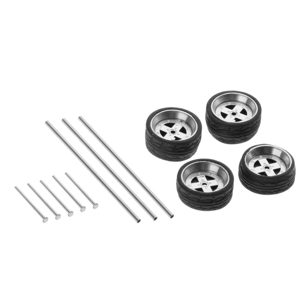 4pcs / Set 1/64 en Carretera Die Cascing Scale de Goma Modelo de Aleación de Automóviles Y Accesorios de Neumáticos Reemplazo para Estilo I