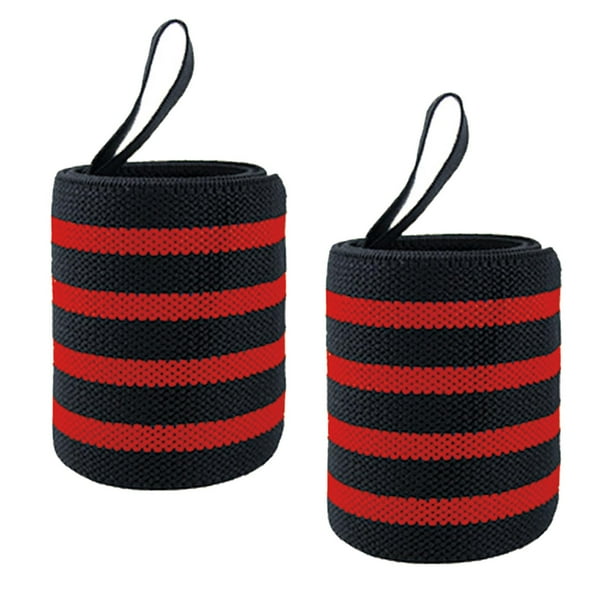 Vendas de muñeca para levantamiento de pesas, correas de gimnasio, vendas para mancuernas, correas de soporte, vendaje de muñeca rojo
