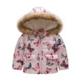 thumbnail image 2 of Esaierr Toddler Kids Boys Girls Fall Winter Jacket Printed Hooded 1-7Y Baby Cotton Coats Thickening Warm Kid Snowsuit Jacket Outerwear Top, 2 of 8