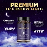Melatonin 10mg Fast Dissolve Supplements, Sleep Support Supplement for Adults - Extra Strength 10 mg Melatonin Tablet for Restful Sleep Support, Strawberry Flavor, Sugar-Free Non-GMO - 120 Day Supply