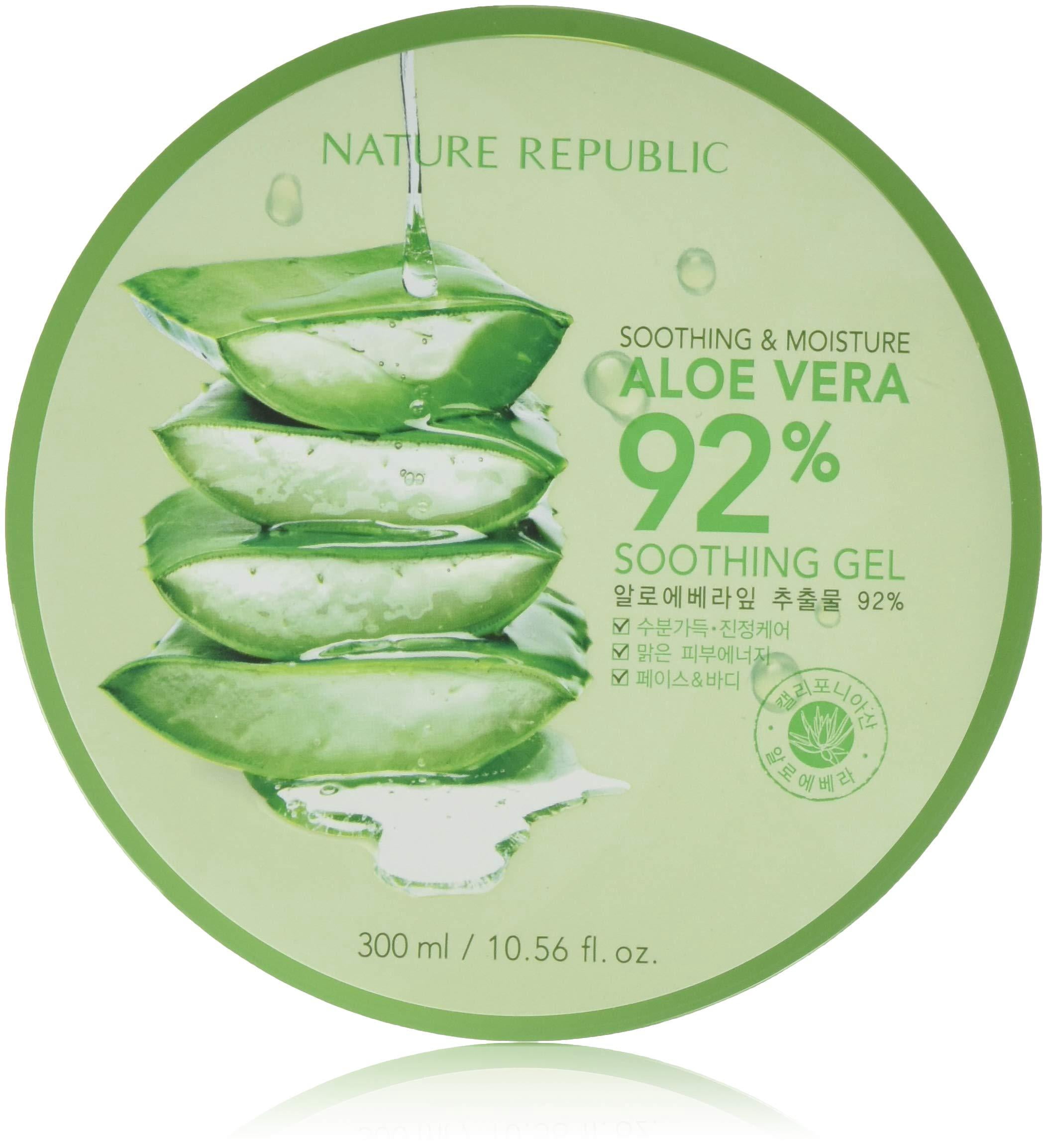 nature republic new soothing moisture aloe vera gel 92 percent korean cosmetics