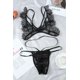 thumbnail image 1 of ABPHQTO Conjunto de bralette de tirantes finos de encaje negro para mujer, 1 of 5