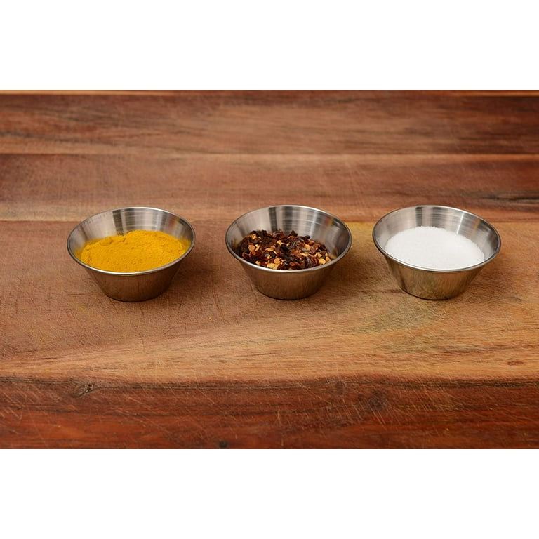 EcoQuality Stainless Steel Sauce Cups, 2.5 oz Portion Ramekins, Food Safe,  Reusable Dipping Containers - Walmart.com