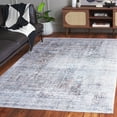 thumbnail image 3 of SAFAVIEH Santa Monica Alice Abstract Polyester Area Rug, Beige/Charcoal, 5' x 8', 3 of 13