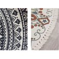 thumbnail image 2 of Rug Living Room Round Handwoven Cotton Rug Mandala Pattern Bohemian Vintage Style With Pompoms Machine Washable For Bedroom Hallway Living Room Coffee Table 60cm Flower XLS34, 2 of 2