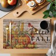 thumbnail image 2 of Hello Fall Placemats Set of 2, Orange Pumpkins Birds Vintage Thanksgiving Washable Wipeable Table Mats for Dining Tables, Indoor Outdoor Kitchen Place Mats for Holiday Party Table Decor, 2 of 9