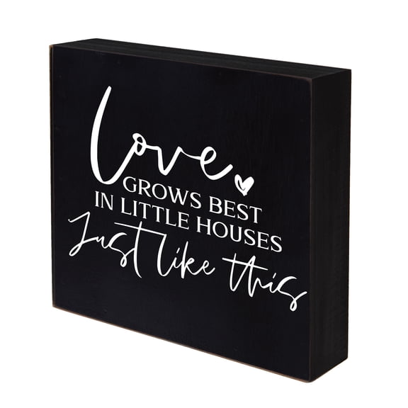 LifeSong Milestones 6x6 Modern Inspirational Shadow Box for Home Decorations - Love Grows Best (Black)
