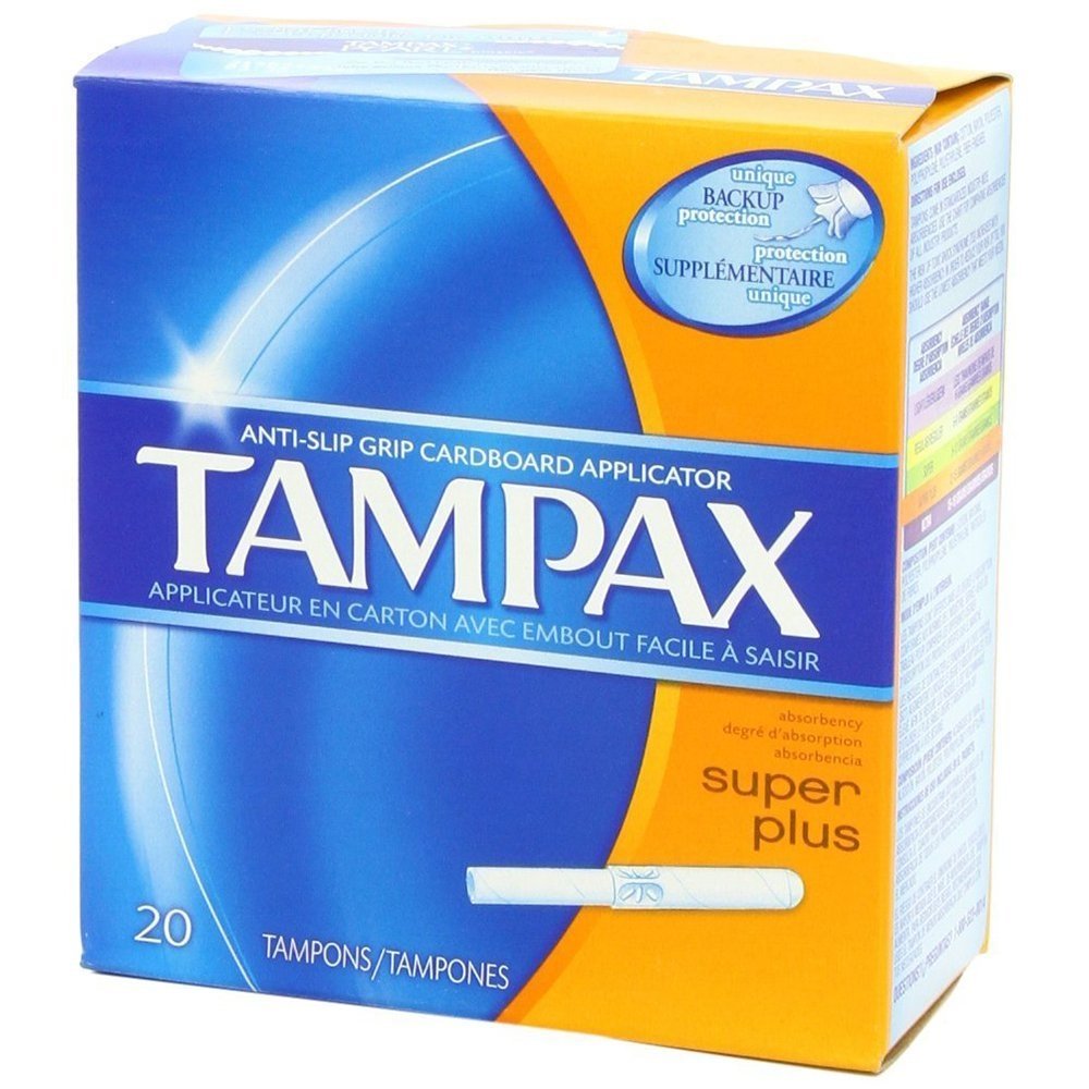 5 Pack Tampax Cardboard Applicator, Super Plus Absorbency Tampons, 20 Each