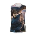 thumbnail image 6 of Picia Sunset Cliff Dinosaur mens Cotton Tank Undershirts , Moisture-wicking Ribbed Tanks, Lightweight Cotton Tank Undershirts-Small, 6 of 8