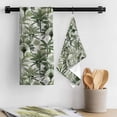 thumbnail image 3 of Green Tropical Leaves Kitchen Towel Dish Cloths Set of 4, Microfiber Soft Kitchen Hand Towels, Summer Palm Trees Botanical Absorbent Quick Drying Dishcloths 18 x 28 Inches, 3 of 8