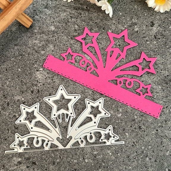 Die Cuts for Card Making, Ouginx Falling Stars Metal Cutting Dies DIY Die Cutters Die Stencils for Scrapbooking, Embossing & More