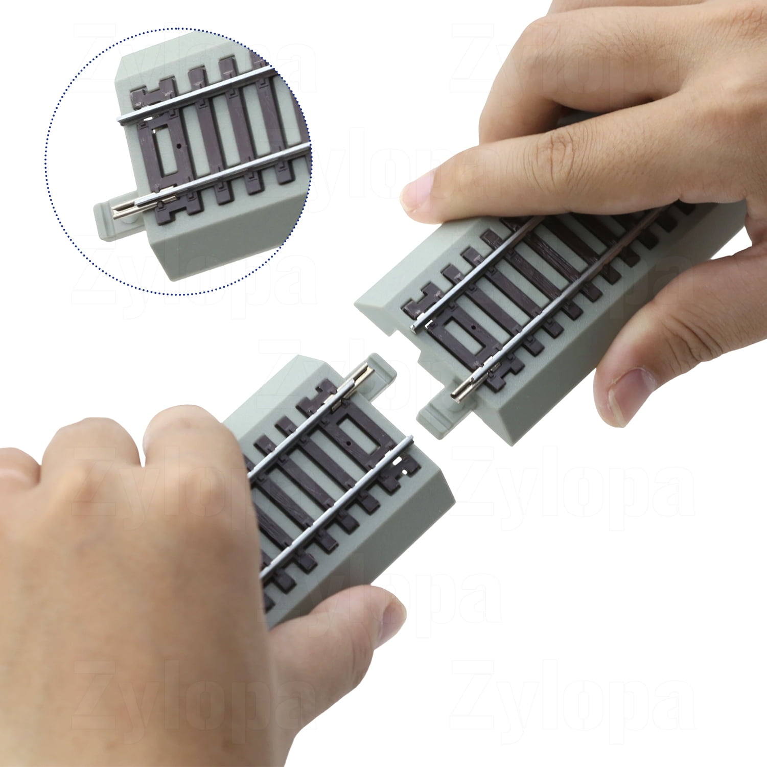 Zylopa HO Scale Nickel Silver Track with Wood Ties – Set of 4 Realistic Model Railroad Tracks-G1 66700