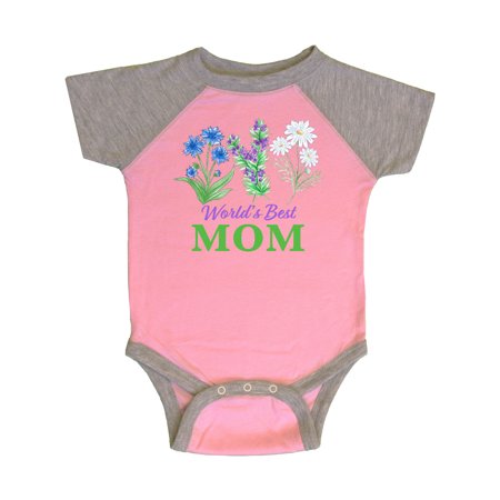 

Inktastic World s Best Mom with Wildflowers Gift Baby Boy or Baby Girl Bodysuit