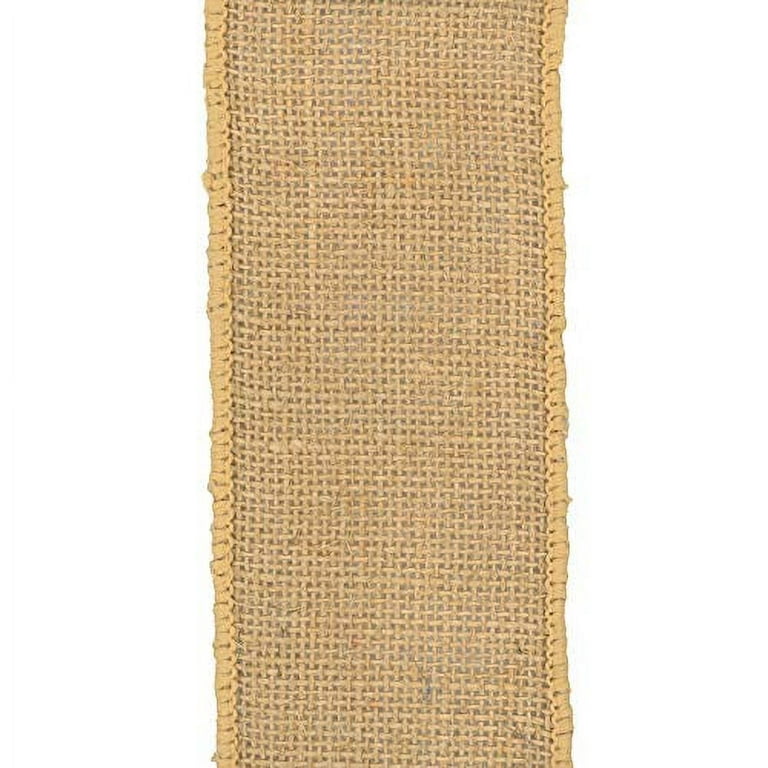 Offray Wired Edge Burlap Craft Ribbon, 2-1/2-Inch Wide by 25-Yard Spool, Natural