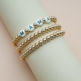 thumbnail image 2 of Nmdmisc Gold Ball Beaded Bracelets Mama Love Letter Wrapped Bracelet Boho Handmade Beads Charm Bracelet Summer Femme Friendship Jewelry for Women Stretch Stackable Bracelet, 2 of 6