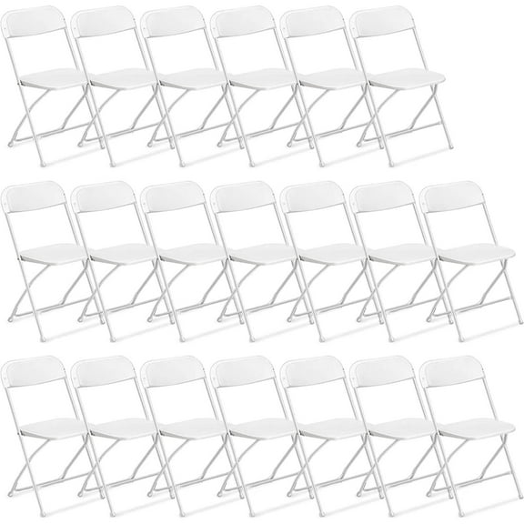 Ktaxon 20 Pack Portable Party Wedding Comference Chairs for Indoor and Outdoor, White