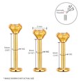 thumbnail image 2 of BodyJ4You 3PC Labret Stud Tragus Earring Set 16G Goldtone Steel Yellow Crystal Helix Lip Cartilage, 2 of 6