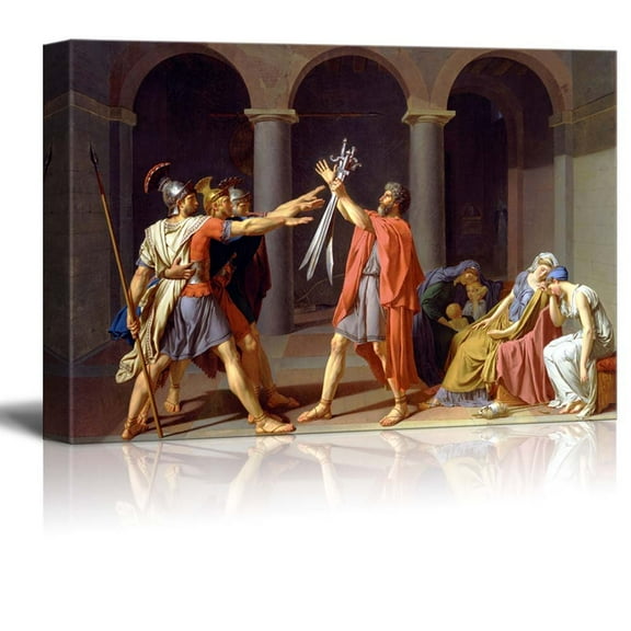 Wall26 Oath of The Horatii by Jacques-Louis David - Canvas Print Wall Art Famous Painting Reproduction - 32" x 48"