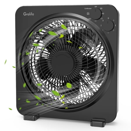 Box Fan with 3 Speeds, Grelife 14" Quiet Portable Desk Table Fan for Bedroom Home Office