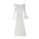 thumbnail image 3 of HH TRAF Vestido ajustado con cremallera y un hombro al descubierto para mujer, elegante, de manga larga, largo hasta el suelo, con encaje y elegante, 3 of 5