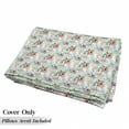 thumbnail image 5 of Floral Floor Pillow Lounger Cover, Tropical Composition of Exotic Parrots Flowers and Leaves Hawaiian Summer, Nap Mat Printed Fabric Case for 5 Pillows, 88" x 27", White and Multicolor, by Ambesonne, 5 of 5