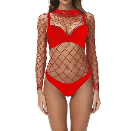 Fishnet Bodysuit Mesh Bodystocking Sexy Lingerie For Women Lace Babydoll Bodysuit Tight Nightwear