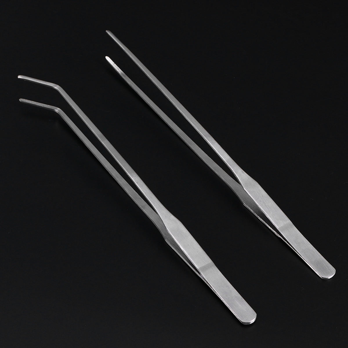 GETAJGHSD 2Pcs Straight Tweezers for Fish Tank Plants with Ergonomic Grip for Easy Use