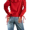 thumbnail image 5 of Jess by Meiko Women's Sweaters Long Sleeves Flouncy Collar Tie Cardigan L Red, 5 of 7