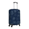 thumbnail image 6 of Salouo Snowflake Dark Blue Pattern Travel Dust-proof Suitcase Cover, Softside Suitcase Protector Luggage Cover Protector for 18-32inch ,Not Included Suitcase, 6 of 8