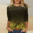 thumbnail image 2 of Pompotops Mode T-shirt Décontracté à Manches 3/4 Col Rond Confortable pour Femmes en Solde, 2 of 5