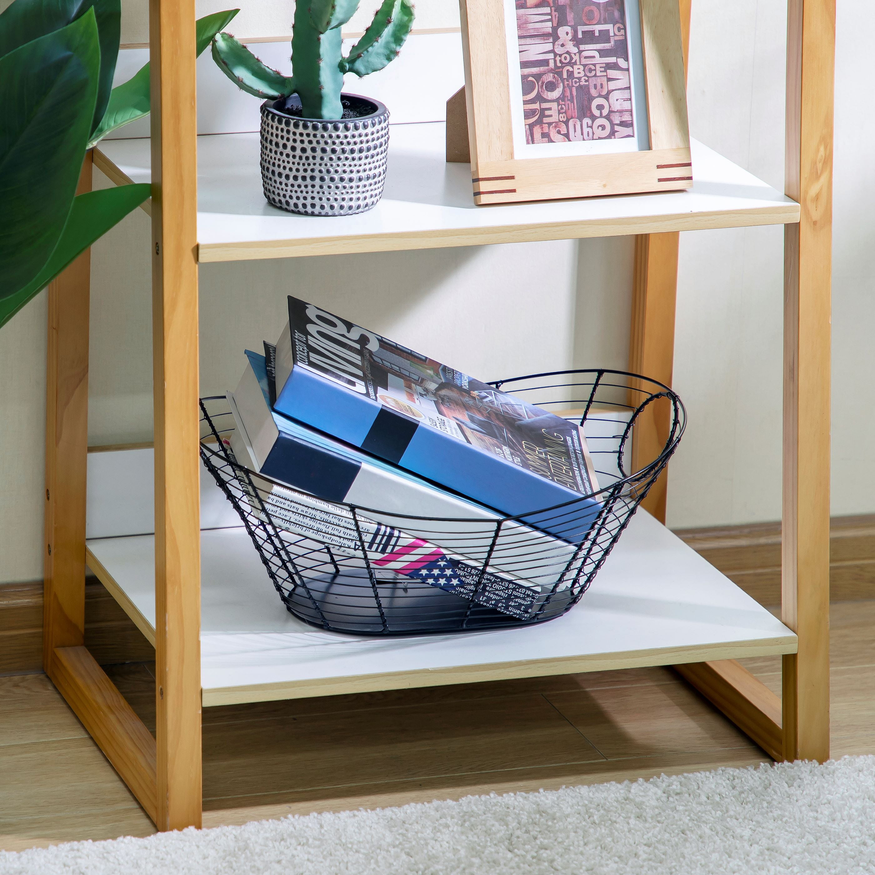 (3 pack) Homezone Black Handcrafted Wire Basket with Handles