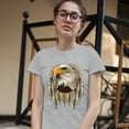 thumbnail image 3 of Tee Hunt Bald Eagle Dreamcatcher T-Shirt Indigenous Native American Heritage Women's T-Shirt Tee, Gray, X-Large, 3 of 5
