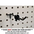thumbnail image 6 of Black Peg Hook Stoppers, Squeeze & Pinch Inventory Control Clips to Help Keep Merchandise on Hooks, 50 Pack, 6 of 6