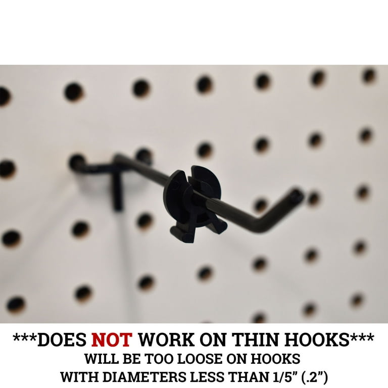 Black Peg Hook Stoppers, Squeeze & Pinch Inventory Control Clips to Help  Keep Merchandise on Hooks, 100 Pack