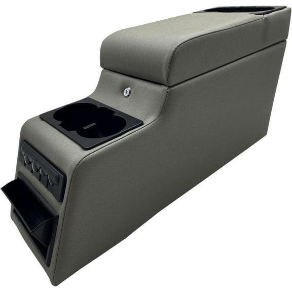 31515 Denim Black Deluxe Locking Center Console for Jeep CJ-5 1976-1983, CJ-7 1976-1986, Wrangler YJ 1987-1995 Grey