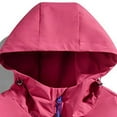 thumbnail image 7 of PiGOGI Men's Solid Color Windproof Waterproof Jacket Zipper Pocket Drawstring Hooded Outdoor Coat for All Seasons Pink XXL, 7 of 7
